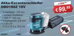 Stabilo Fachmarkt Makita Akku-Excenterschleifer DBO180Z 18V Angebot