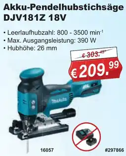 Stabilo Fachmarkt Makita Akku-Pendelhubstichsäge DJV181Z 18V Angebot