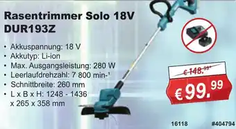 Stabilo Fachmarkt Makita Rasentrimmer Solo 18V DUR193Z Angebot