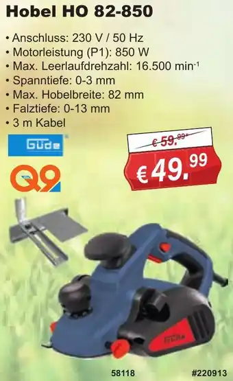 Stabilo Fachmarkt Güde Hobel HO 82-850 Angebot