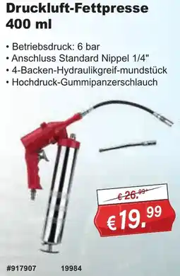 Stabilo Fachmarkt Druckluft-Fettpresse 400 ml Angebot