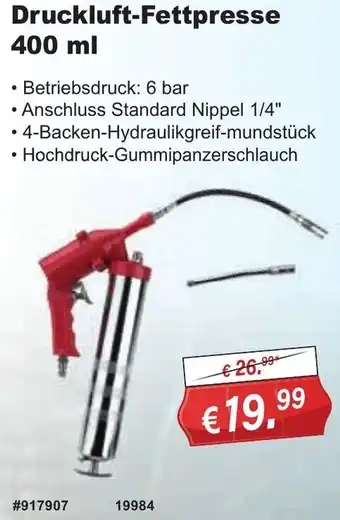 Stabilo Fachmarkt Druckluft-Fettpresse 400 ml Angebot