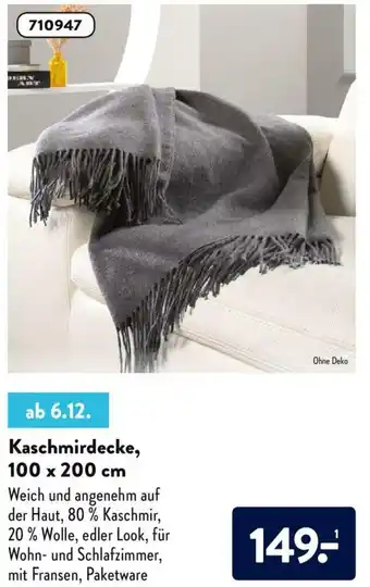 Aldi Nord Kaschmirdecke 100x200 cm Angebot