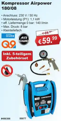 Stabilo Fachmarkt Güde Kompressor Airpower 180/08 Angebot