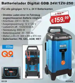 Stabilo Fachmarkt Güde Batterielader Digital GDB 24V/12V-250 Angebot