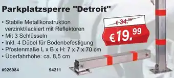 Stabilo Fachmarkt Parkplatzsperre "Detroit" Angebot