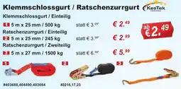 Stabilo Fachmarkt KesTek Klemmschlossgurt / Ratschenzurrgurt Angebot