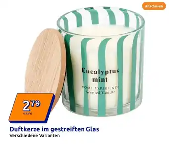 Action Home experience duftkerze im gestreiften glas Angebot