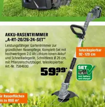 OBI LUX-TOOLS AKKU-RASENTRIMMER ,,A-RT-20/26-24-SET" Angebot