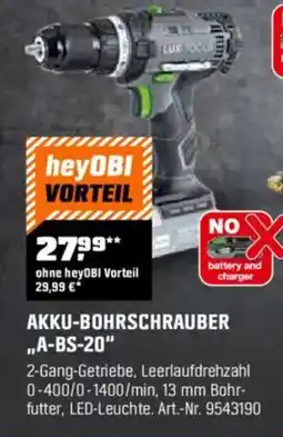 OBI LUX-TOOLS AKKU-BOHRSCHRAUBER "A-BS-20" Angebot