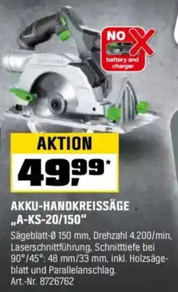 OBI LUX-TOOLS AKKU-HANDKREISSÄGE ,,A-KS-20/150" Angebot