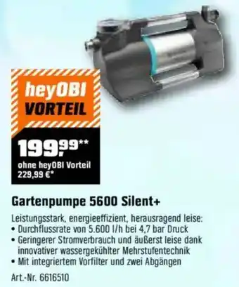 OBI GARDENA Gartenpumpe 5600 Silent+ Angebot