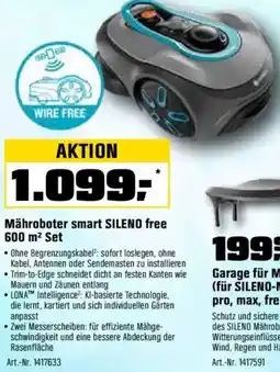 OBI GARDENA Mähroboter smart SILENO free 600 m² Set Angebot