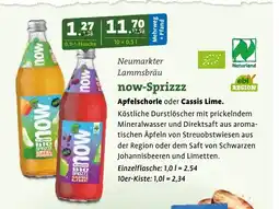 Ebl Naturkost now-Sprizzz Apfelschorle oder Cassis Lime. Angebot