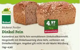 Ebl Naturkost Bäckerei Postler Dinkel Fein Angebot