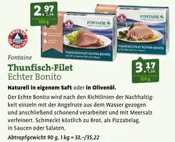 Ebl Naturkost Fontaine Thunfisch-Filet Echter Bonito Angebot
