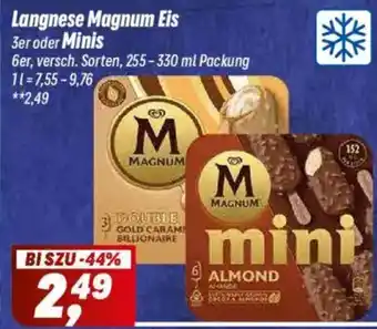 Simmel Langnese Magnum Eis 3er oder Minis Angebot