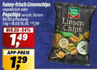 Simmel funny-frisch Linsenchips vegetarisch oder Popchips Angebot