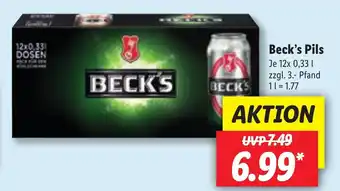 Lidl Beck's Pils 12x0,33L Angebot
