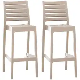 Netto Marken-Discount CLP 2er Set Outdoor-Barhocker Ares Mit Fußstütze I Stapelbare Tresenhocker In Rattan-Optik Angebot