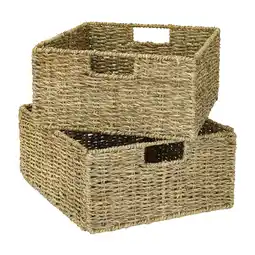 Netto Marken-Discount HMF Aufbewahrungskorb, Korb geflochten aus Seegras, passend für Kallax halbes Fach, 30 x 34 x 15 cm Angebot