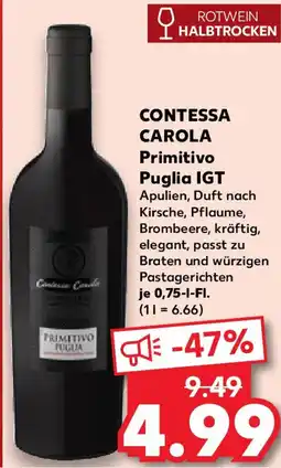 Kaufland CONTESSA CAROLA Primitivo Puglia IGT Angebot