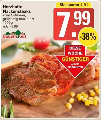 WEZ Bauern Gut Herzhafte Nackensteaks Angebot