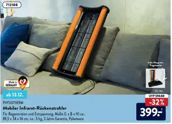 Aldi Nord Physiotherm Mobiler Infrarot Rückenstrahler Angebot