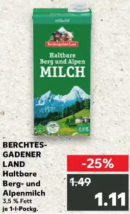 Kaufland BERCHTESGADENER LAND Haltbare Berg- und Alpenmilch Angebot