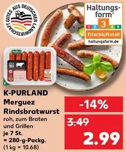 Kaufland K-PURLAND Merguez Rindsbratwurst Angebot