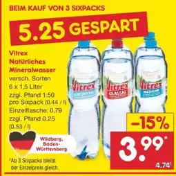 Netto Marken-Discount Vitrex natürliches Mineralwasser Angebot