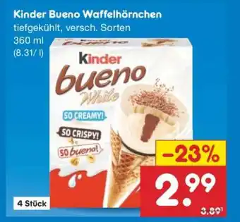 Netto Marken-Discount Kinder Bueno Waffelhörnchen Angebot
