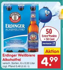 Netto Marken-Discount Erdinger Weißbiere Alkoholfrei Angebot
