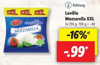 Lidl Lovilio Mozzarella XXL 250g Angebot