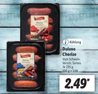 Lidl Dulano Chorizo 235g Angebot