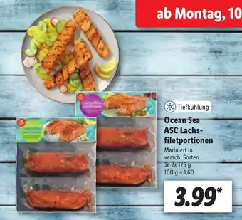 Lidl Ocean Sea ASC Lachsfiletportionen 2x125g Angebot