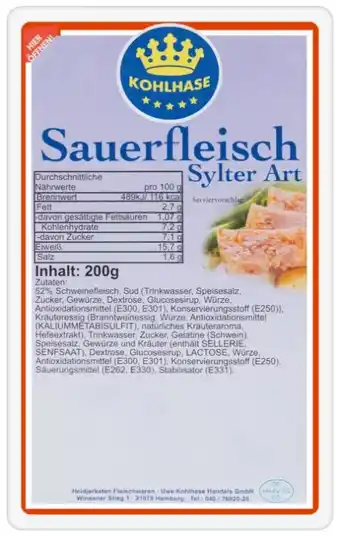 Kaufland Heidjerkaten Fleischwaren Uwe Kohlhase Handels Sylter Sauerfleisch Angebot