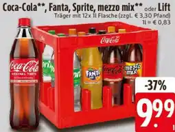 Edeka Coca-Cola, Fanta, Sprite, mezzo mix oder Lift Angebot