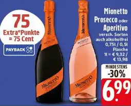 Edeka Mionetto Prosecco oder Aperitivo Angebot
