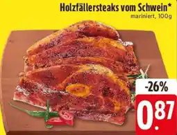Edeka Holzfällersteaks vom Schwein Angebot