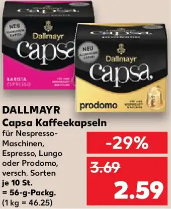Kaufland DALLMAYR Capsa Kaffeekapseln Angebot