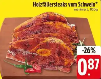 E-Center Holzfällersteaks vom Schwein Angebot