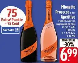 E-Center Mionetto Prosecco oder Aperitivo Angebot