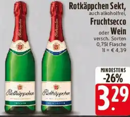 E-Center Rotkäppchen Sekt, Fruchtsecco oder Wein Angebot