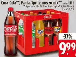 E-Center Coca-Cola, Fanta, Sprite, mezzo mix oder Lift Angebot