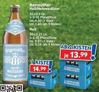 Hol'ab Getränkemarkt Bayreuther Hell/Hefeweißbier Angebot