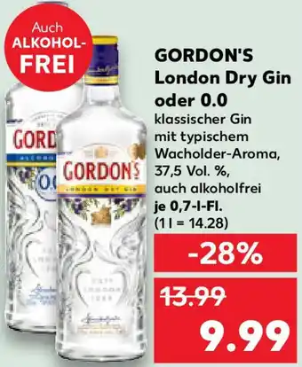 Kaufland GORDON'S London Dry Gin oder 0.0 Angebot