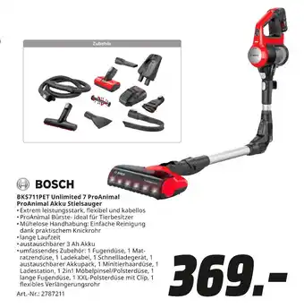 MediaMarkt Bosch bks711pet unlimited 7 proanimal proanimal akku stielsauger Angebot