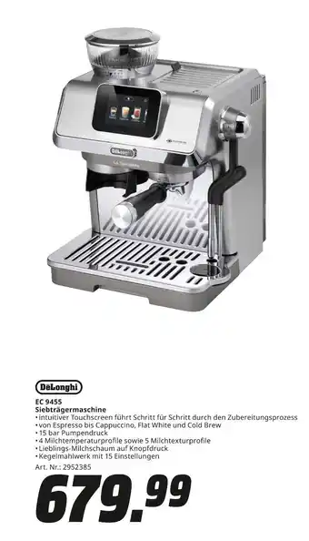 MediaMarkt Delonghi ec 9455 siebträgermaschine Angebot