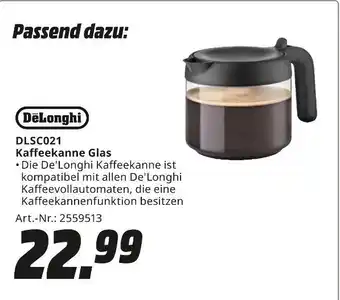 MediaMarkt Delonghi dlsc021 kaffeekanne glas Angebot